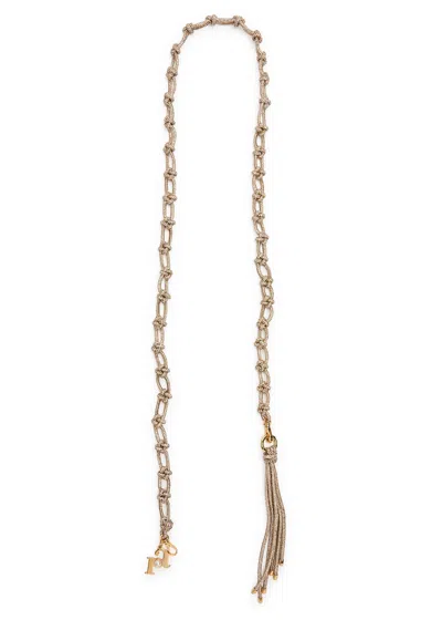 Rosantica Capri Crystal-embellished Strap In Sand