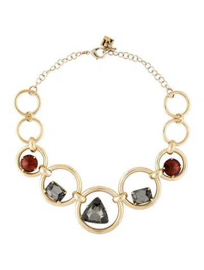 Pre-owned Rosantica Crystal Collar Necklace, 18" In Clear/red