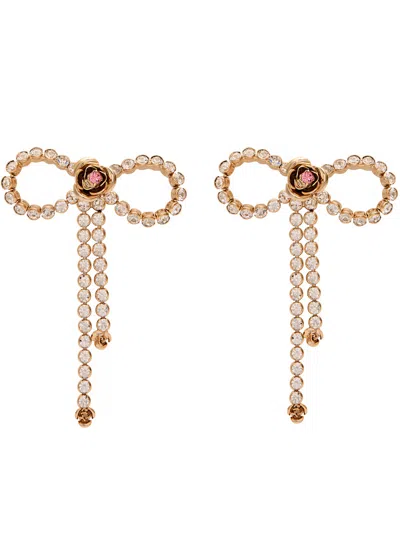 Rosantica Crystal-embellished Bow Earrings In Gold