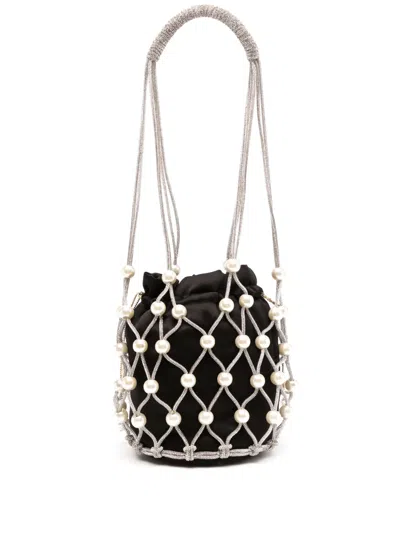 Rosantica Crystal Embellishment Bag In Black