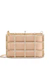 Rosantica Mini Shell Flat Crystal-embellished Satin Clutch In Pattern