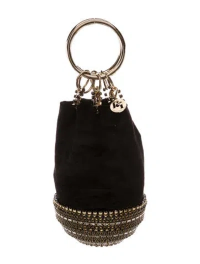 Pre-owned Rosantica Crystal Evening Bag In Black