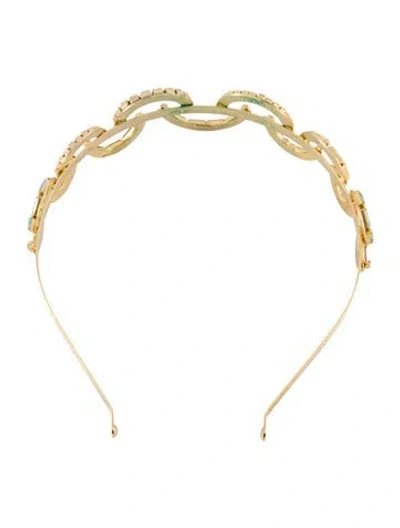Pre-owned Rosantica Crystal Headband In Gold