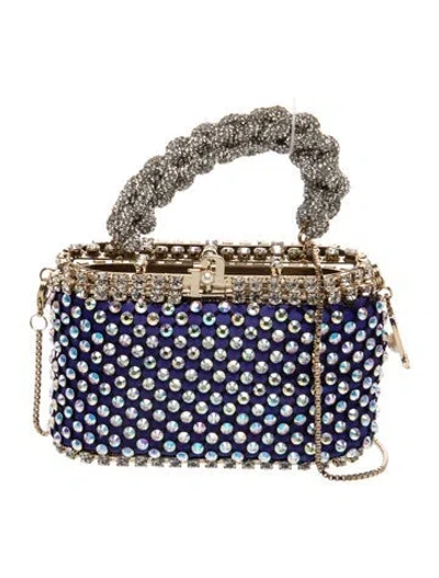 Pre-owned Rosantica Crystal Minaudière In Blue