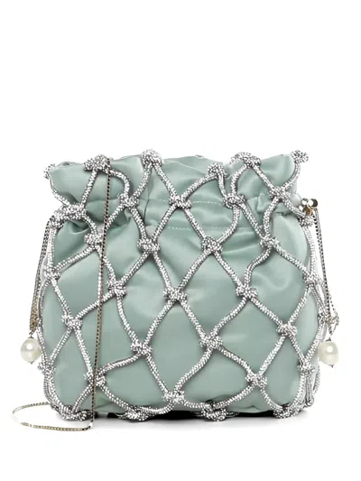 Rosantica Crystal-embellished Clutch Bag In Green