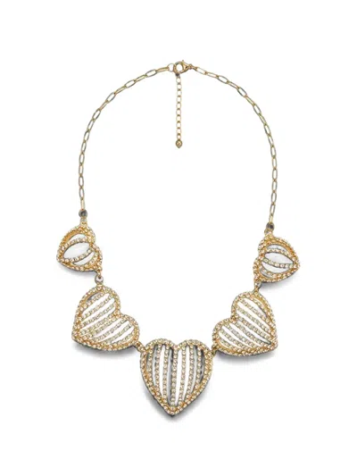 Rosantica Crystal-embellished Heart-motif Necklace In Gold