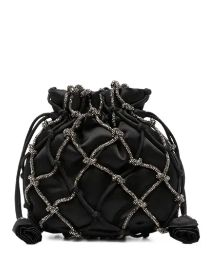 Rosantica Crystal-embellished Mini Bag In Black