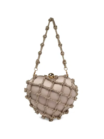 Rosantica Cupido Nodi Heart-motif Clutch Bag In Pink