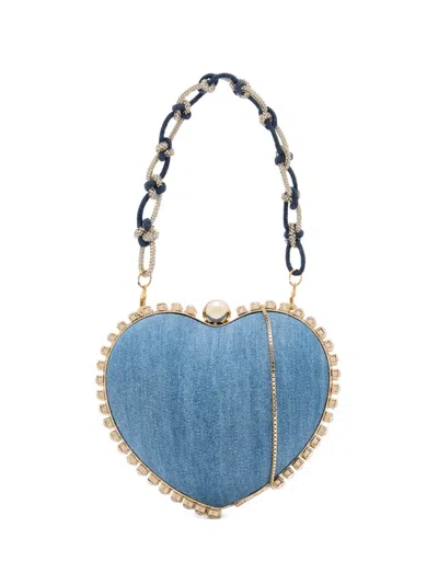 Rosantica Cupido Rhinestone Handbag In Blue