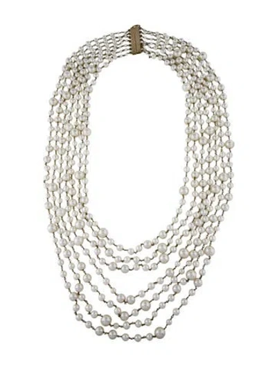 Pre-owned Rosantica Faux Pearl Multistrand Necklace, 30"