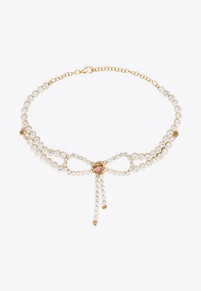 Rosantica Fiocchetti Crystal-embellished Necklace In Gold