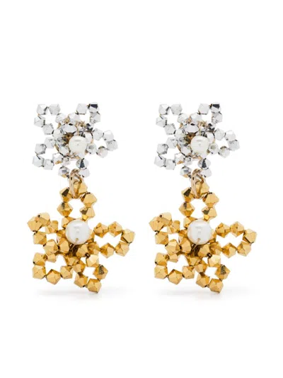 Rosantica Floral-motif Drop Earrings In Silver