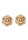 Rosantica Flower Clip-on Earrings In Gold