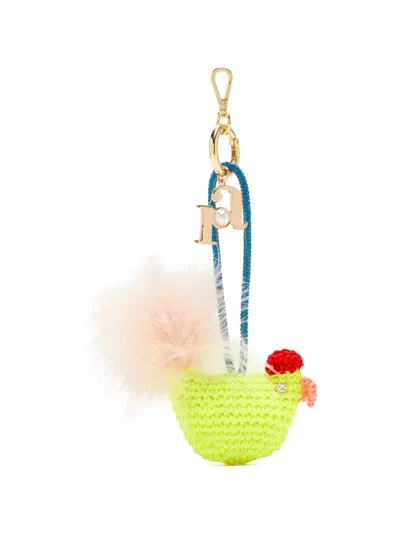Rosantica Gallinella Charm Keyring In Green