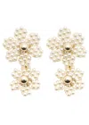 Rosantica Gardenia Faux-pearl Beaded Clip-on Drop Earrings In Pearl