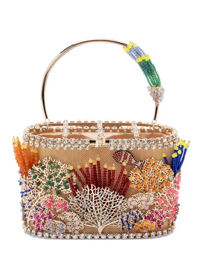 Rosantica Holli Beaded Coral-reef Mini Tote Bag In Neutral