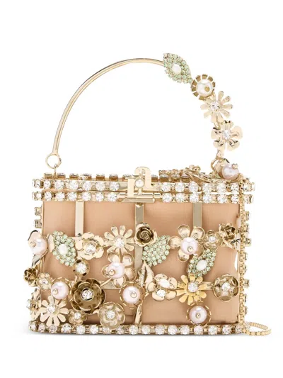 Rosantica Holli Bouqet Embellished Top-handle Mini Bag In Neutral