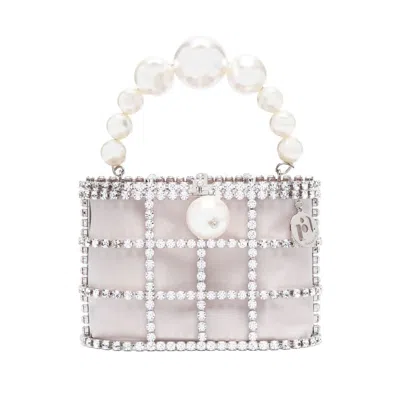 Rosantica Holli Crystal-embellished Mini Bag In Silber
