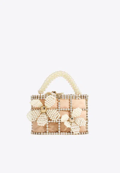 Rosantica Holli Gardenia Embellished Handbag In Gold