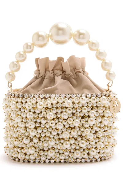 Rosantica Holli Osiris Faux Pearl-embellished Top Handle Bag In White