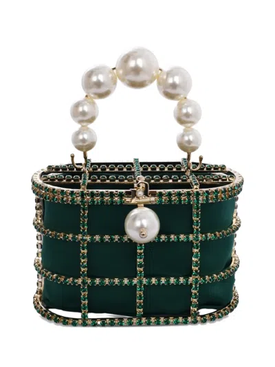 Rosantica Holli Pearl Embellished Mini Bag In Green