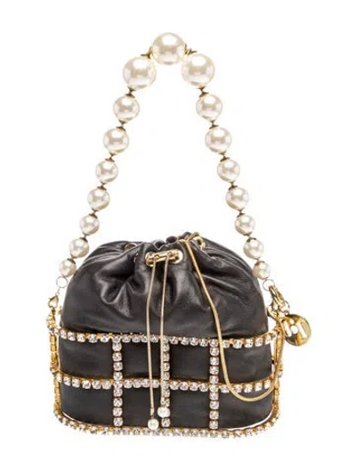 Pre-owned Rosantica Leather Top Handle Bag In Black