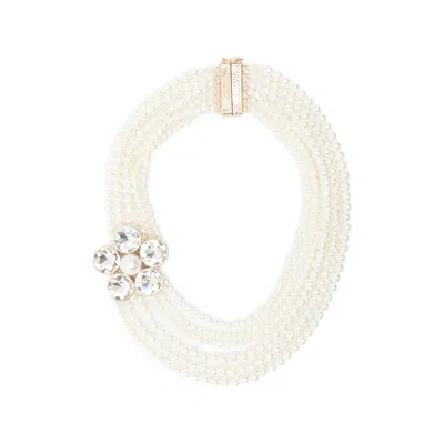 Rosantica Matera Floral-appliqué Pearl Necklace In Neutral
