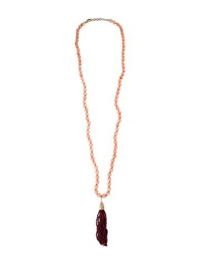 Pre-owned Rosantica Milano Himalaya Bead Tassel Necklace, 45" In Multi