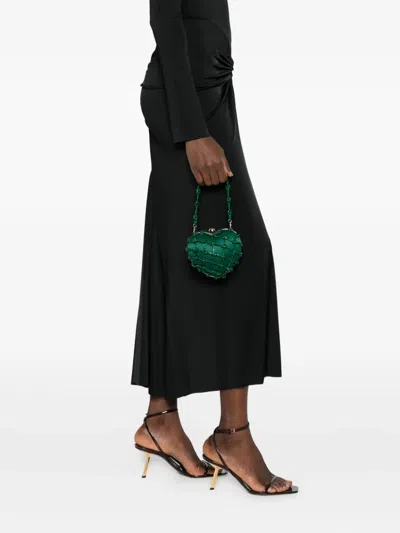 Rosantica Mini Cupido Nodi Embellished Shoulder Bag In Green
