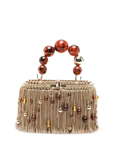 Rosantica Mini Holli Ambra Clutch Bag In Neutral