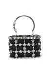Rosantica Mini Holli Anice Crystal-embellished Top Handle Bag In Black