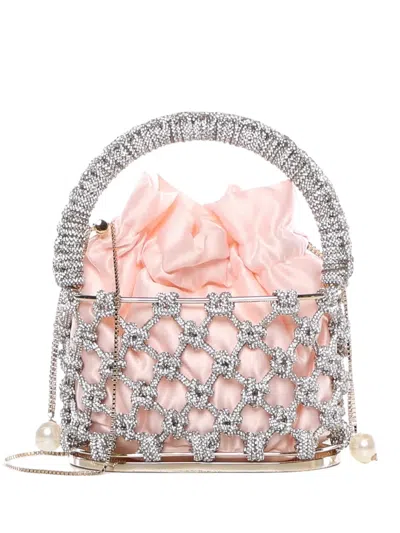 Rosantica Mini Holli Crystal-embellishment Shoulder Bag In Gray