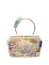 Rosantica Mini Holli Marina Beaded Bucket Bag In Blue