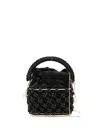 Rosantica Mini Holli Nodi Beaded-embellished Bucket Bag In Black