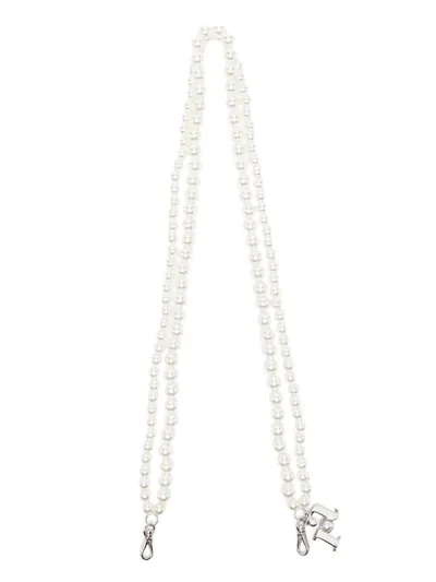 Rosantica Pearl Bag Strap In Silver