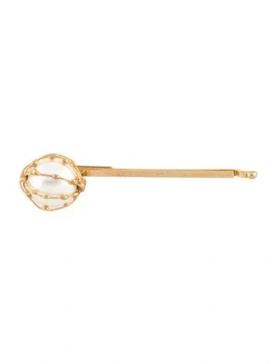 Pre-owned Rosantica Pearl Hair Accessory In Gold