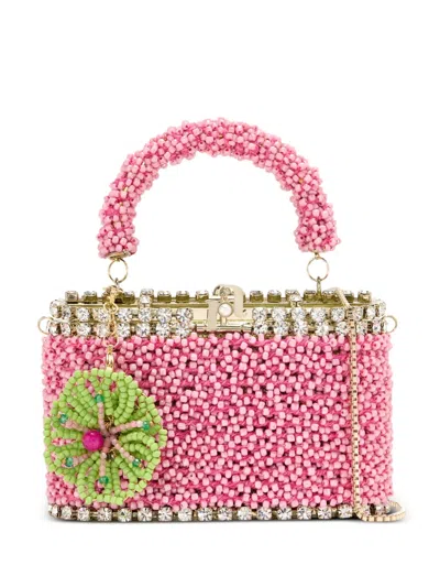Rosantica Pocket Codette Beaded Embellished Mini Bag In Pink