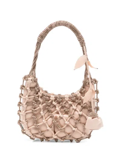 Rosantica Rhinestone-embellished Caged-effect Mini Bag In Pink