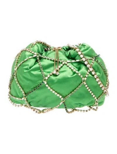Pre-owned Rosantica Satin Crossbody Bag In Green