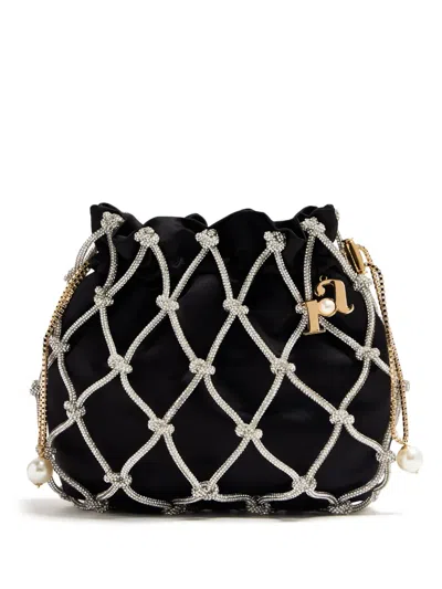 Rosantica Selene Capri Velvet Shoulder Bag In Black