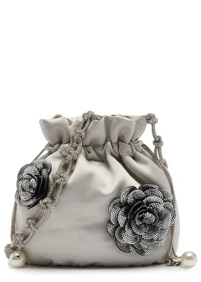 Rosantica Selene Ninfa Satin Cross-body Bag In Grey