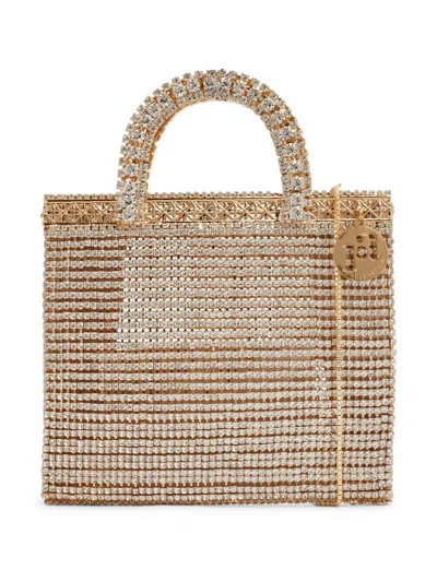 Rosantica Crystal-embellished Shoulder Bag In Gold