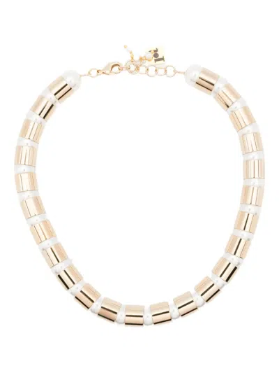 Rosantica Two-toned Bar Necklace In Gold