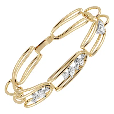 Pre-owned Rosario Navia Mara Folded Link Bracelet Ii In 18k Gold, Platinum, And Diamonds In Multi