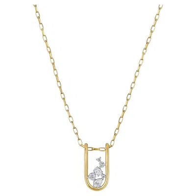 Pre-owned Rosario Navia Mara Large Folded Link Pendant In 18k Gold, Platinum, And Diamonds In Multi
