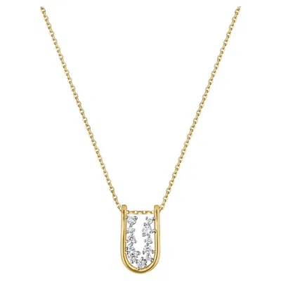 Pre-owned Rosario Navia Mara Small Folded Link Pendant In 18k Gold, Platinum, And Diamonds In Multi
