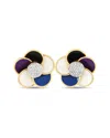 Rosato 18k Yellow Gold 0.27ct Diamond And Enamel Earrings O10-121624 Ro10-121624