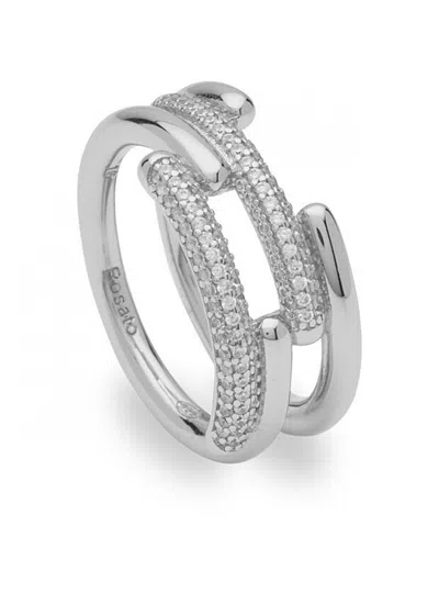 Rosato Ring Woman  White Rzbi52b In Silver