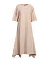 Rose A Pois Rosé A Pois Woman Midi Dress Beige Size 10 Cotton In Beige