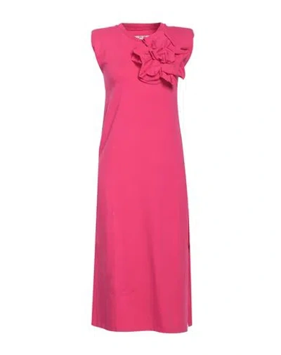 Rose A Pois Rosé A Pois Woman Midi Dress Magenta Size 10 Cotton, Elastane